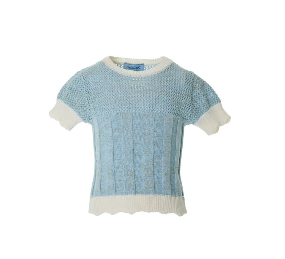 Mimisol Blue Knit Blue Top