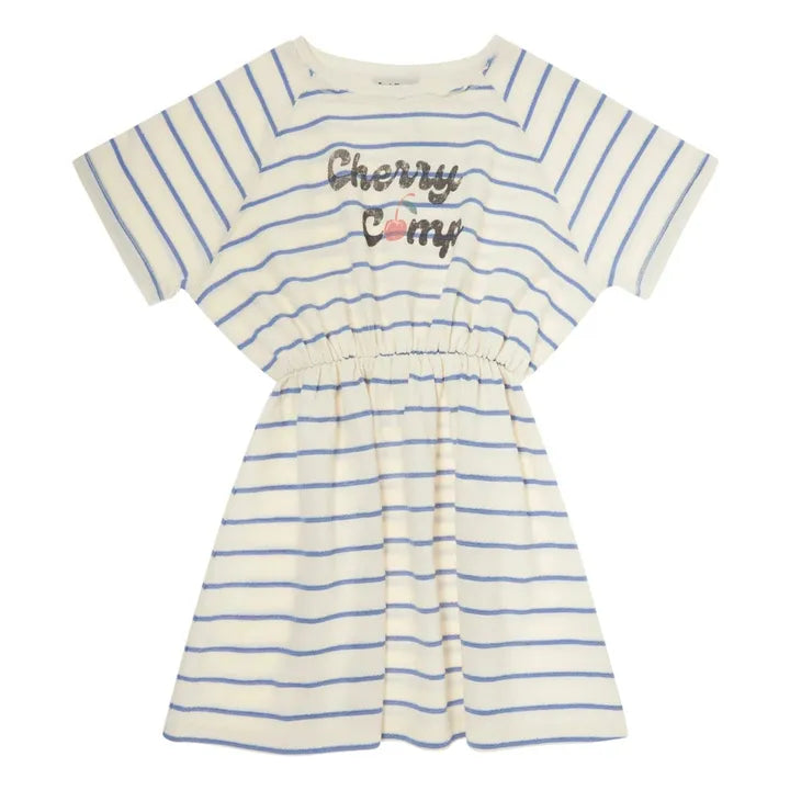 Tocoto Vintage Striped Blue Cherry Dress