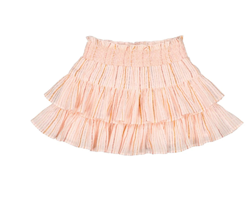 Louis Louise Pink Crepe Stripe Lurex Lena Skirt