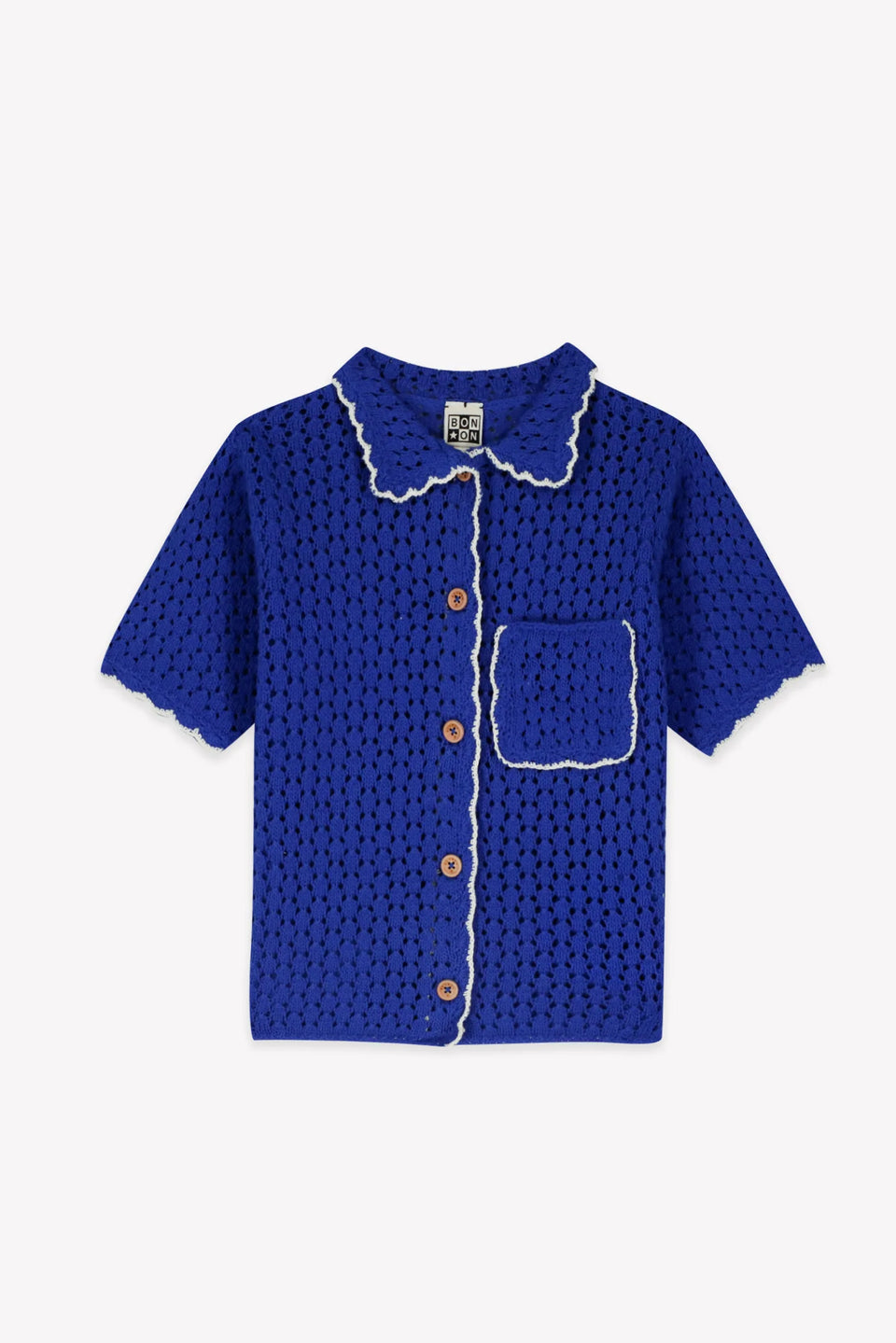 Bonton Navy Collared Cardigan