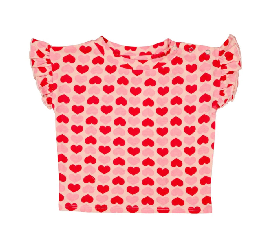 Louis Louise Pink/Red Jersey Heart T-Shirt