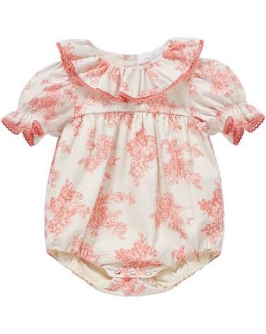 Cera Una Volta Pink De Jouy Toile Agapi Romper