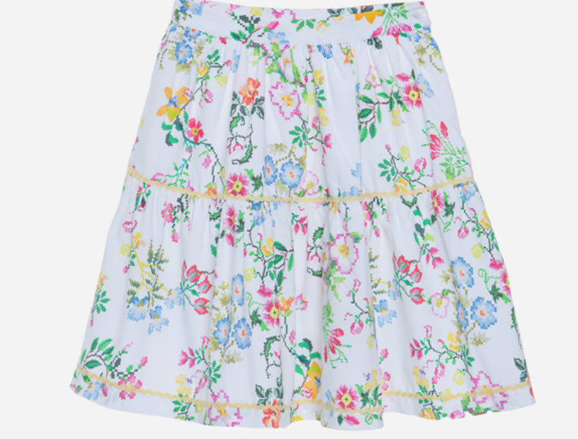 Patachou Cross Floral Skirt