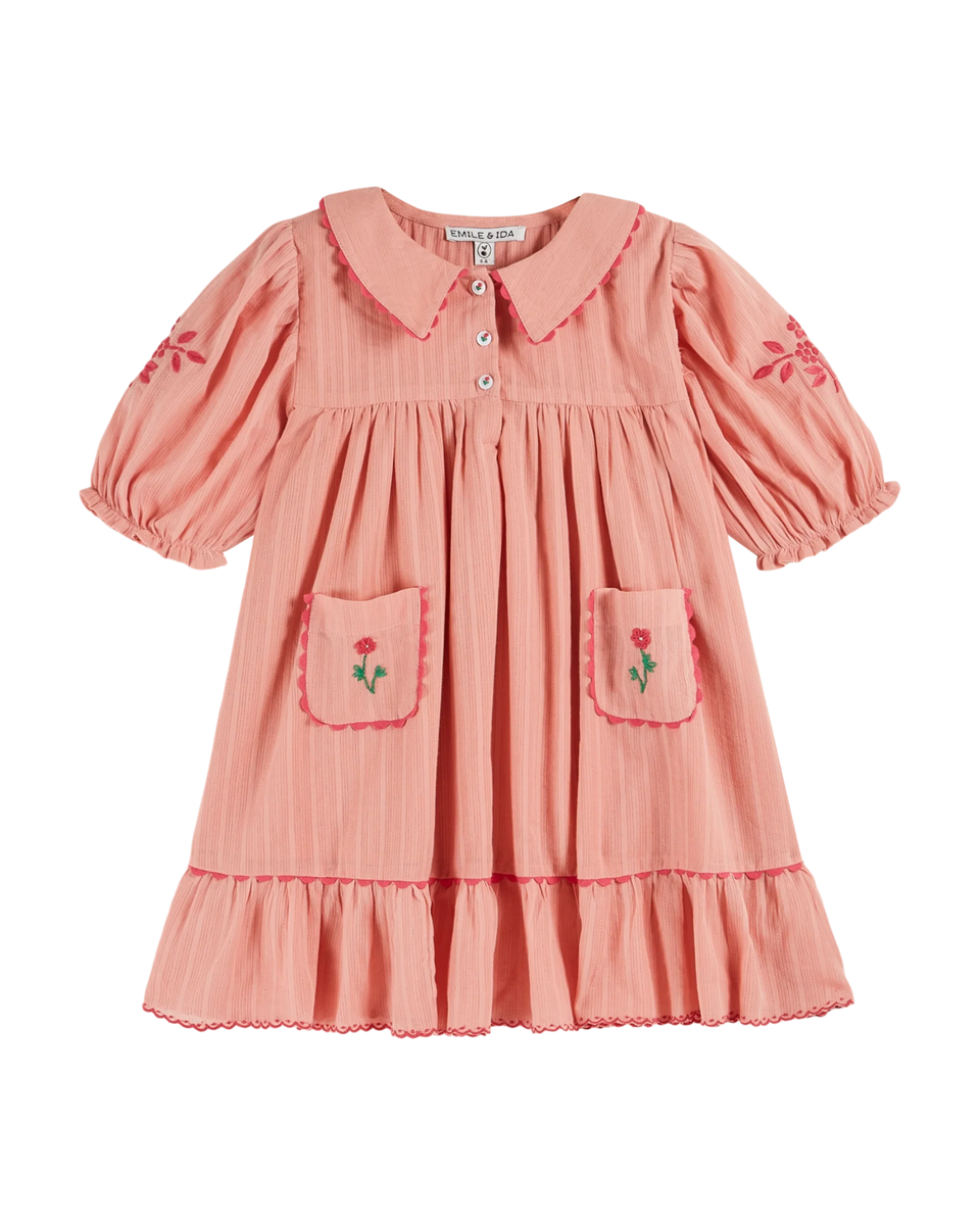 Emile & Ida Blush Embroidered Dress