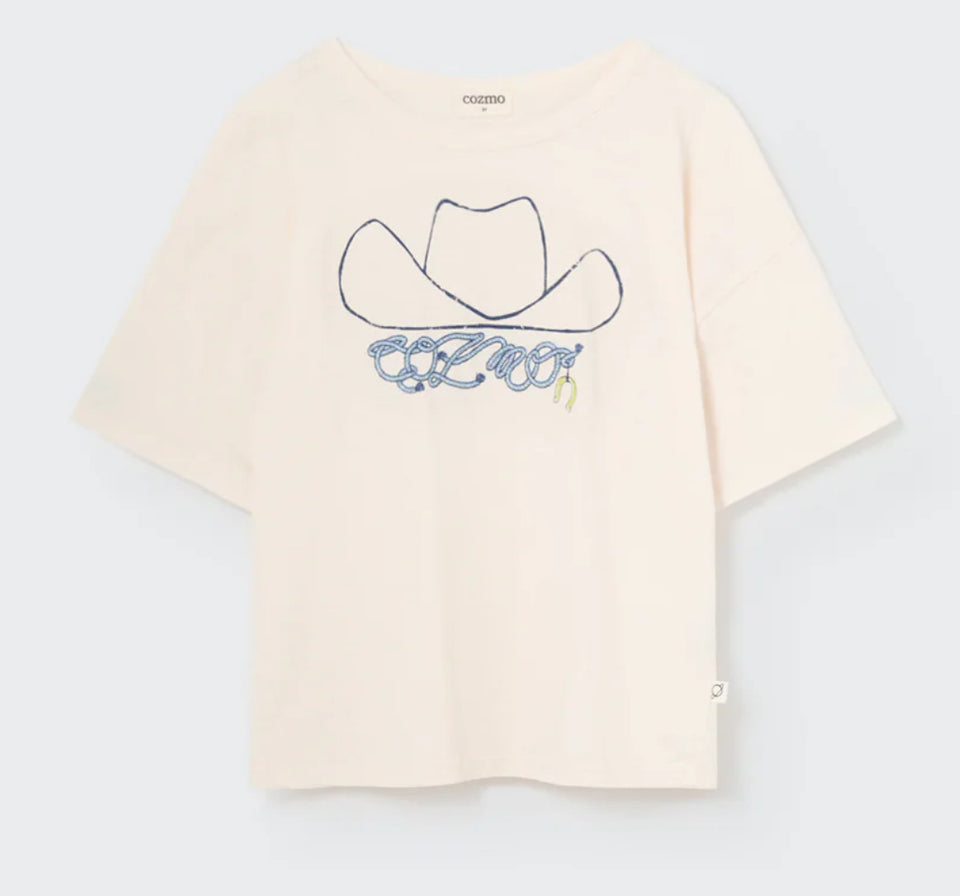 Cozmo Ivory Hat Print T-Shirt