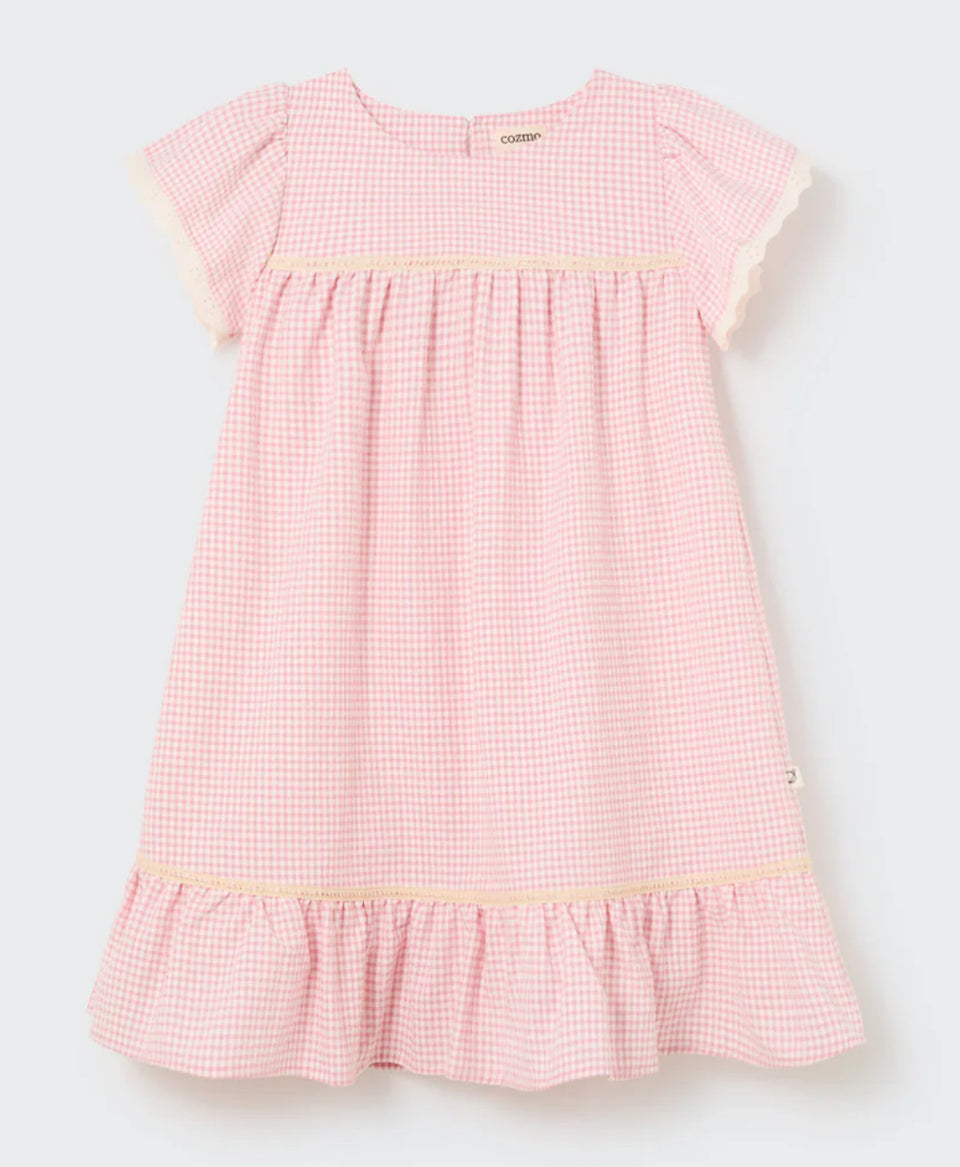 Cozmo Pink Gingham Dress