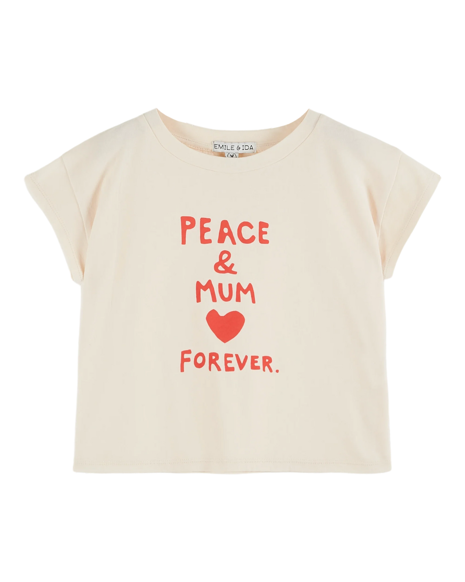 Emile & Ida Cream Printed T-shirt