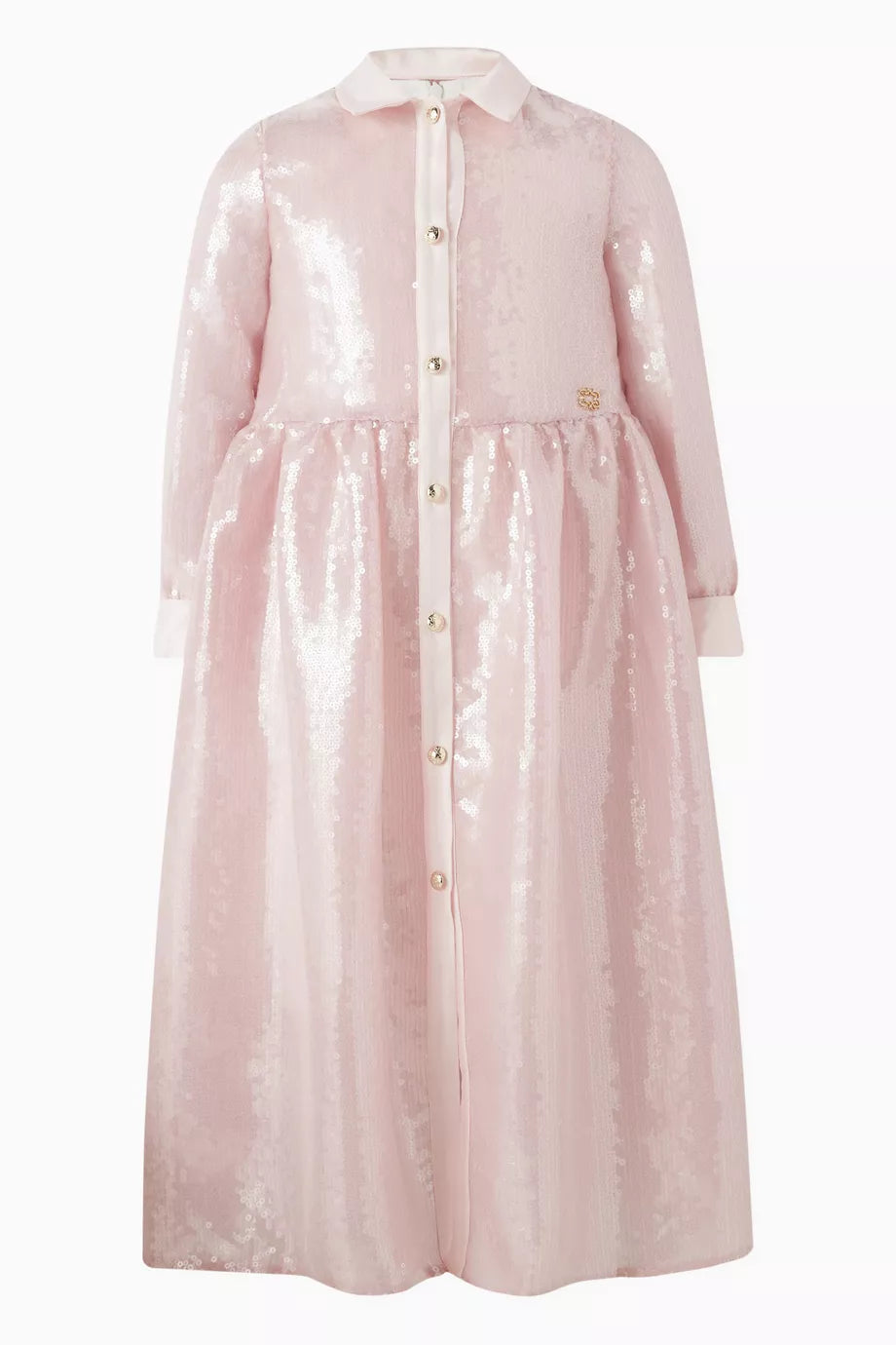 Elie Saab Pink Sequin Shirt Dress