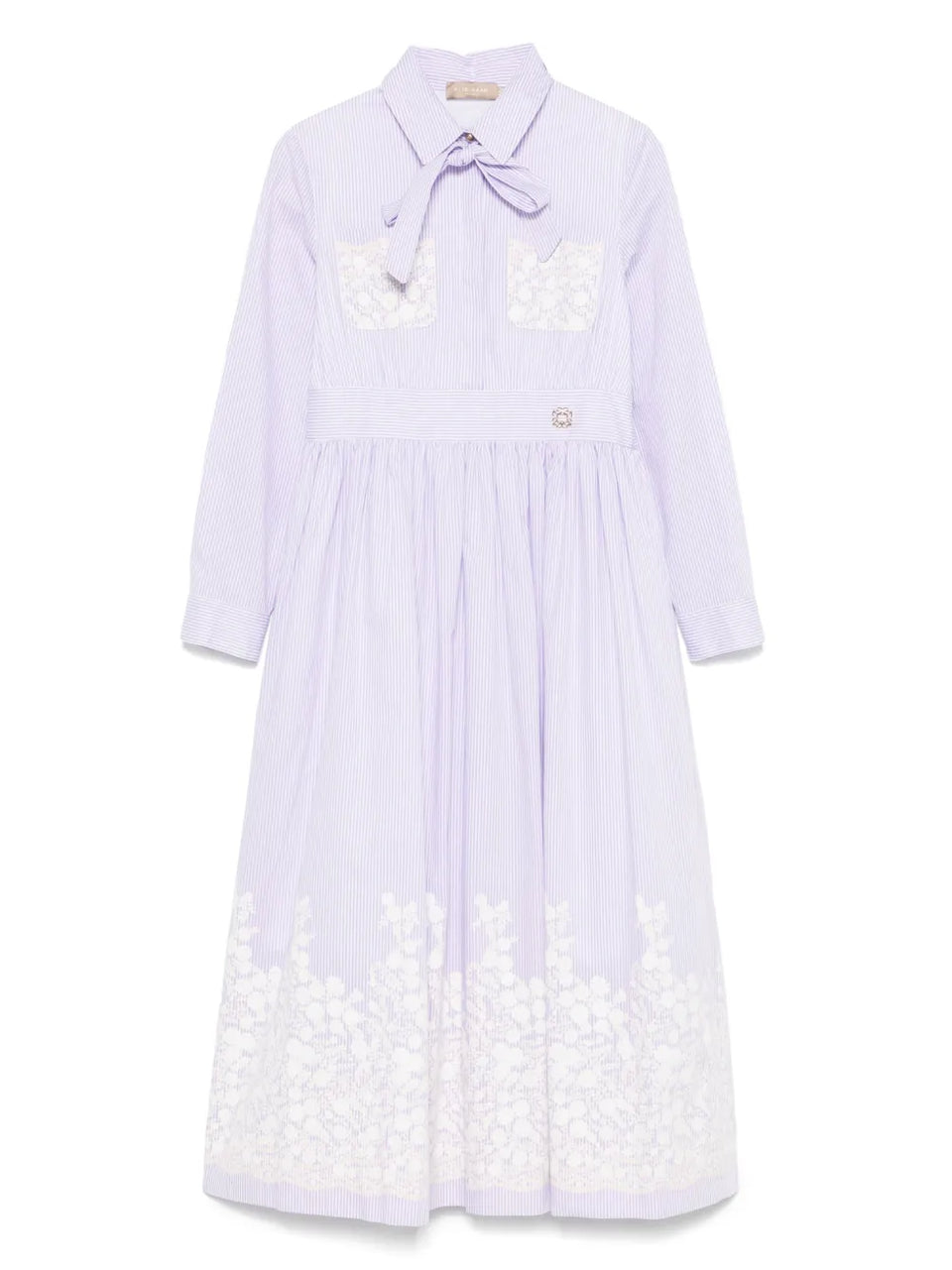 Elie Saab Printed Lilac Striped Maxi Dress