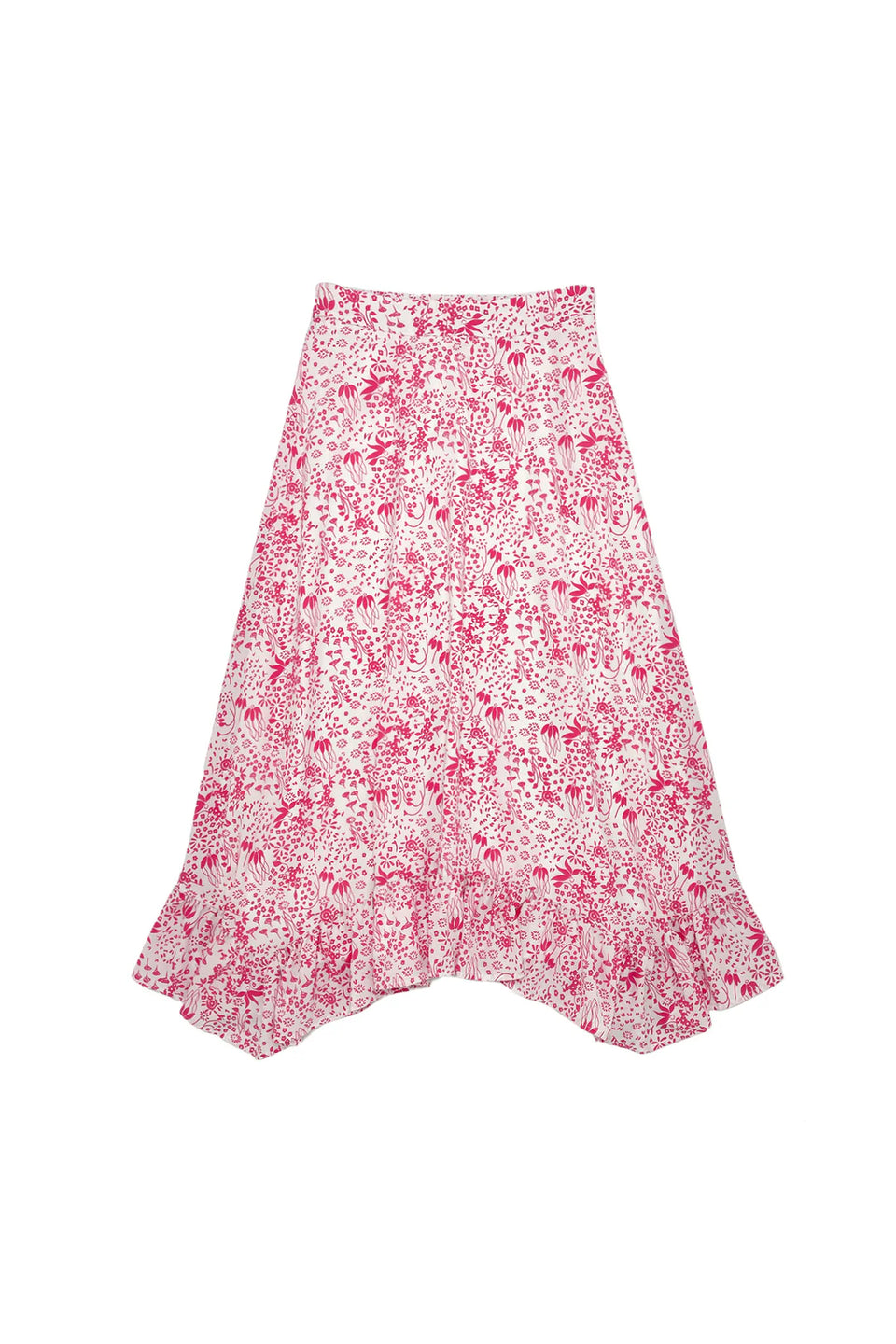 Elle oh Elle Celine Skirt Pink Flowers on White