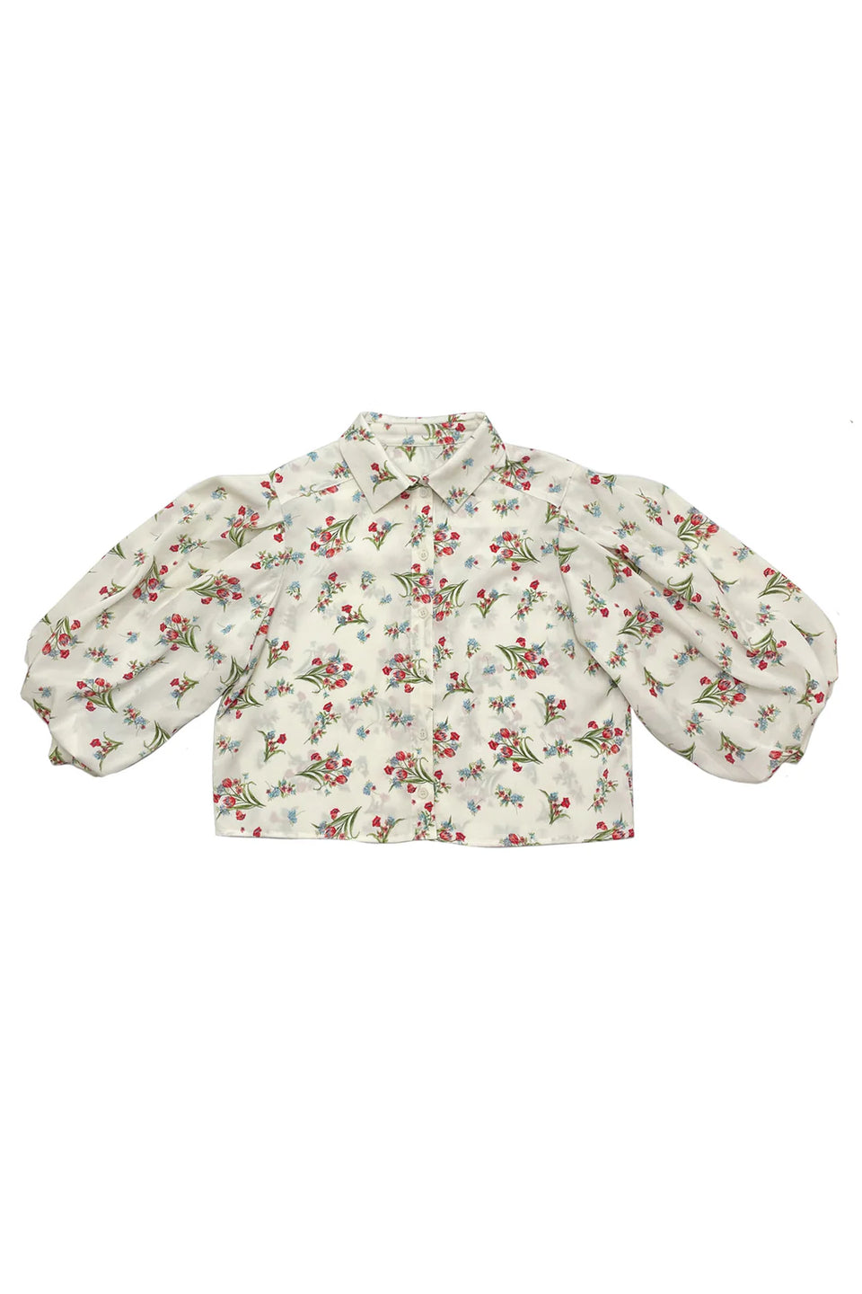 Elle oh Elle Felicity Blouse Blue Red Flowers