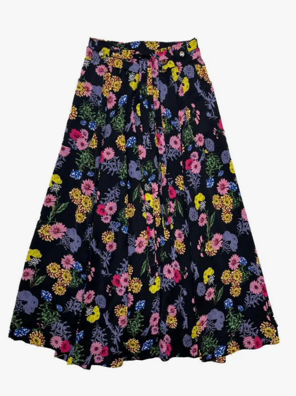 Elle oh Elle Gabriella Skirt Flowers on Black