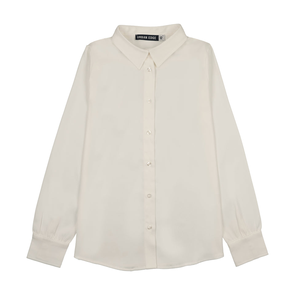 Urban Edge White Satin Blouse