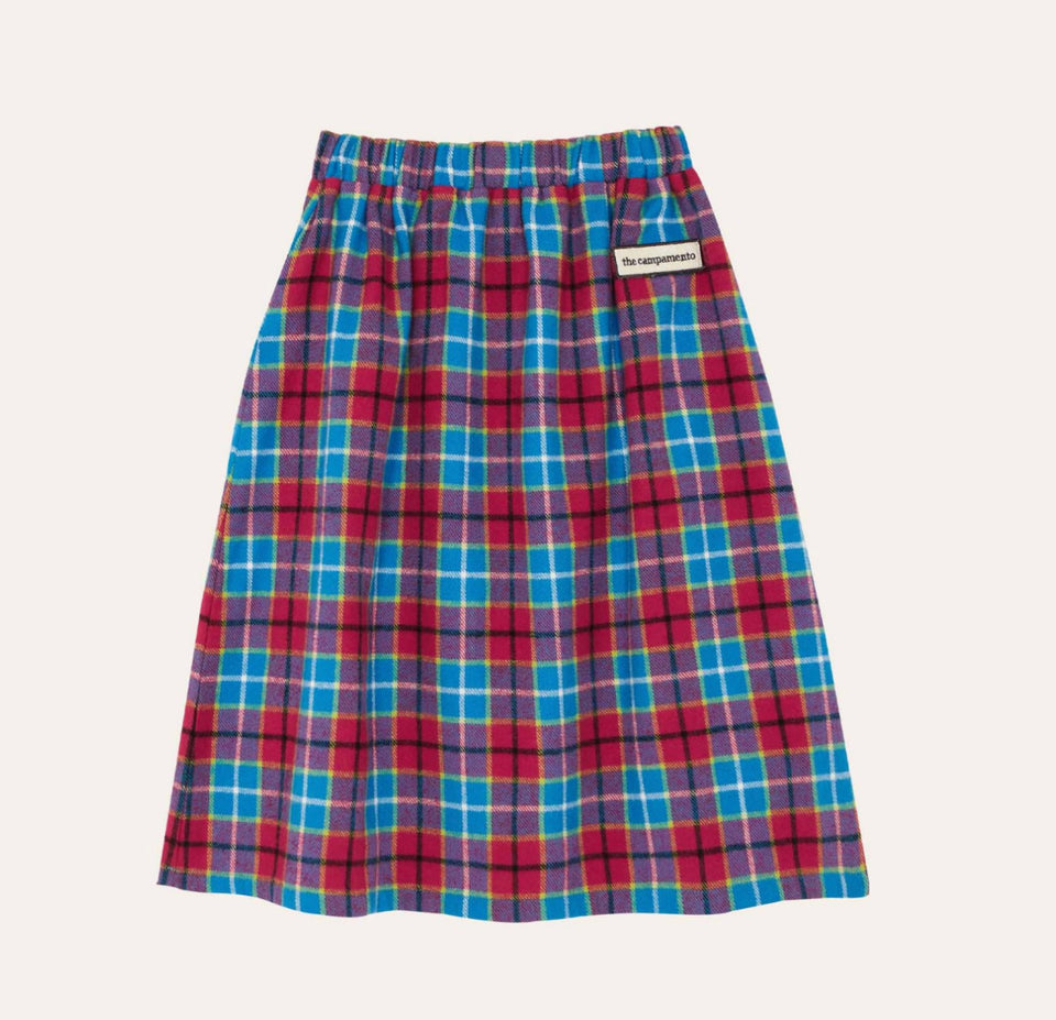 The Campamento midi Red/Blue Checked Skrt size down