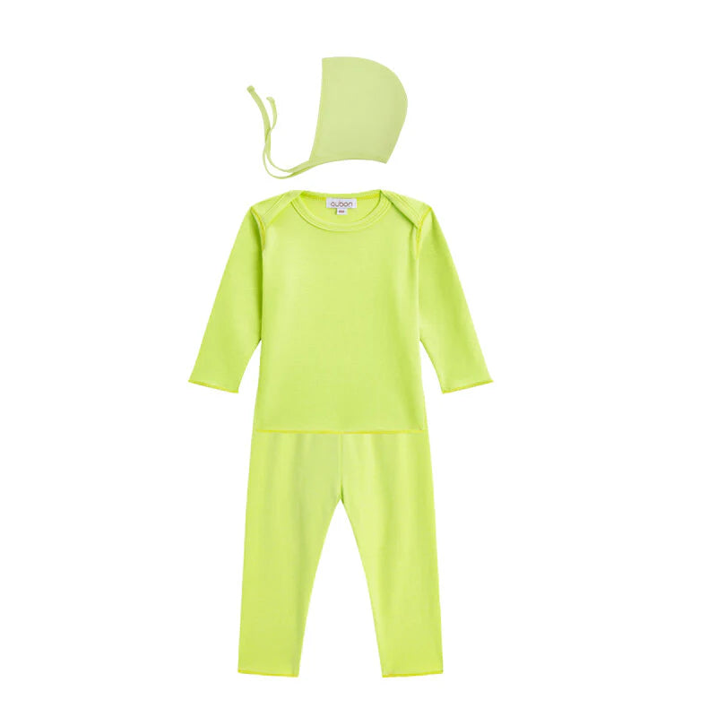 Oubon Lime Cotton 2pc + Bonnet