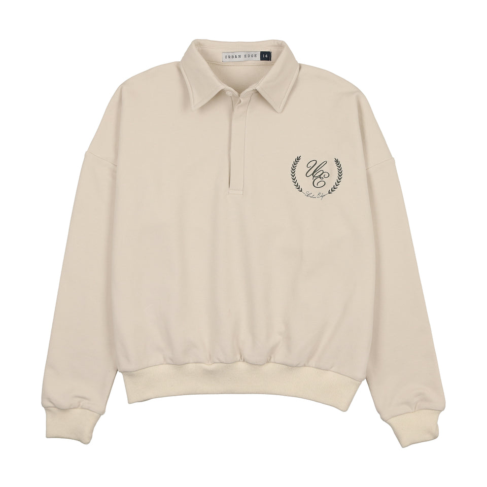 Urban Edge Ecru Polo Sweatshirt