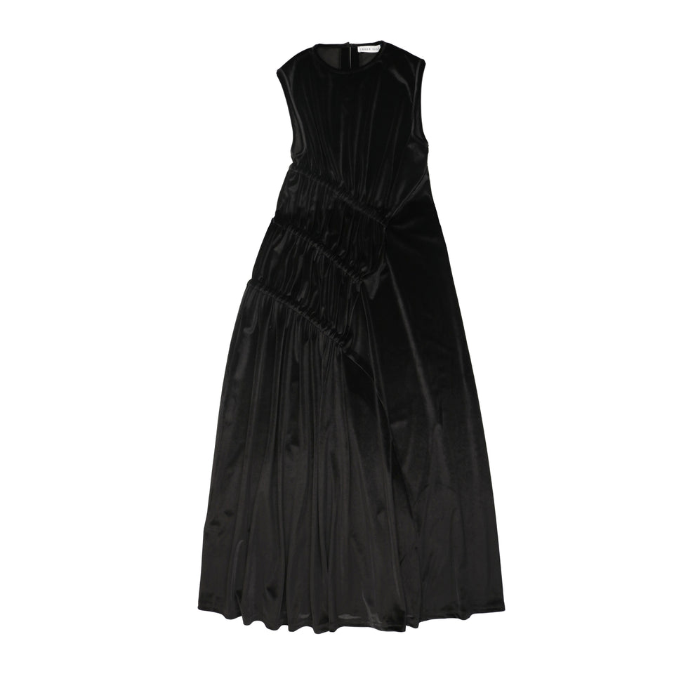 Urban Edge Black Ruched Maxi Dress