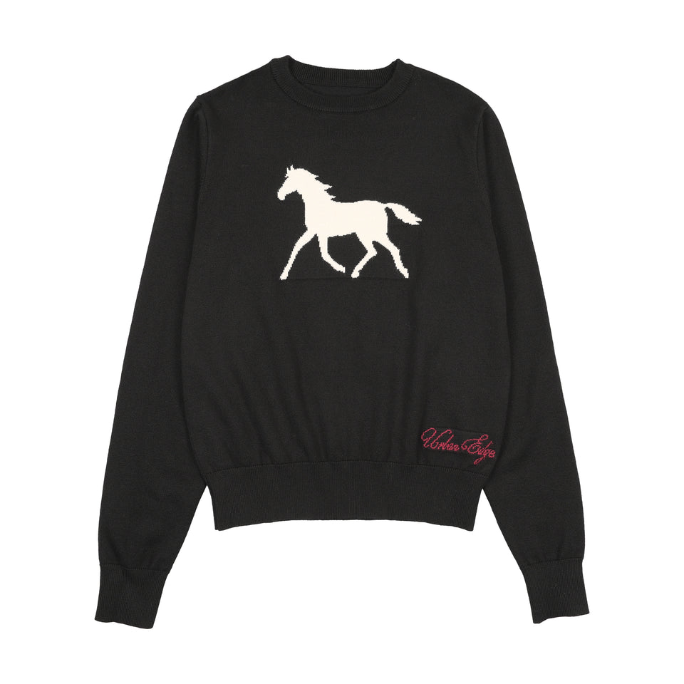 Urban Edge Black Horse Knit Top