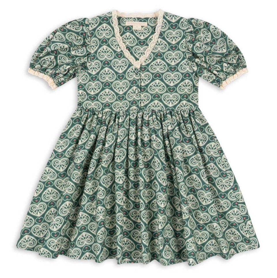 Konges Slojd Lacy Green Coeur Lace Dress