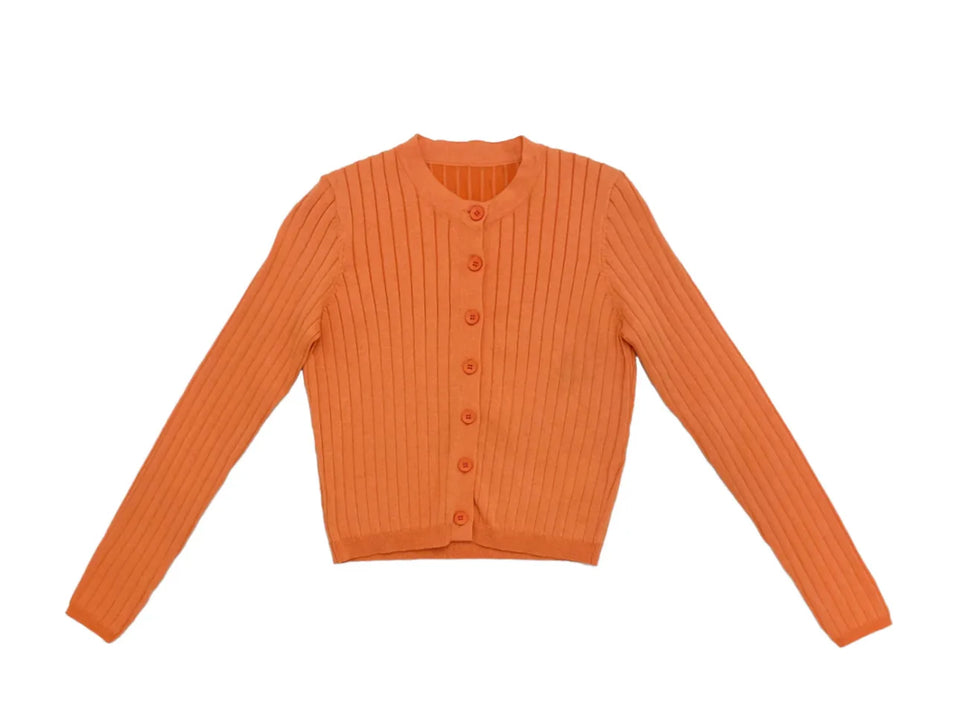 Elle oh Elle Ribbed Cardigan Orange