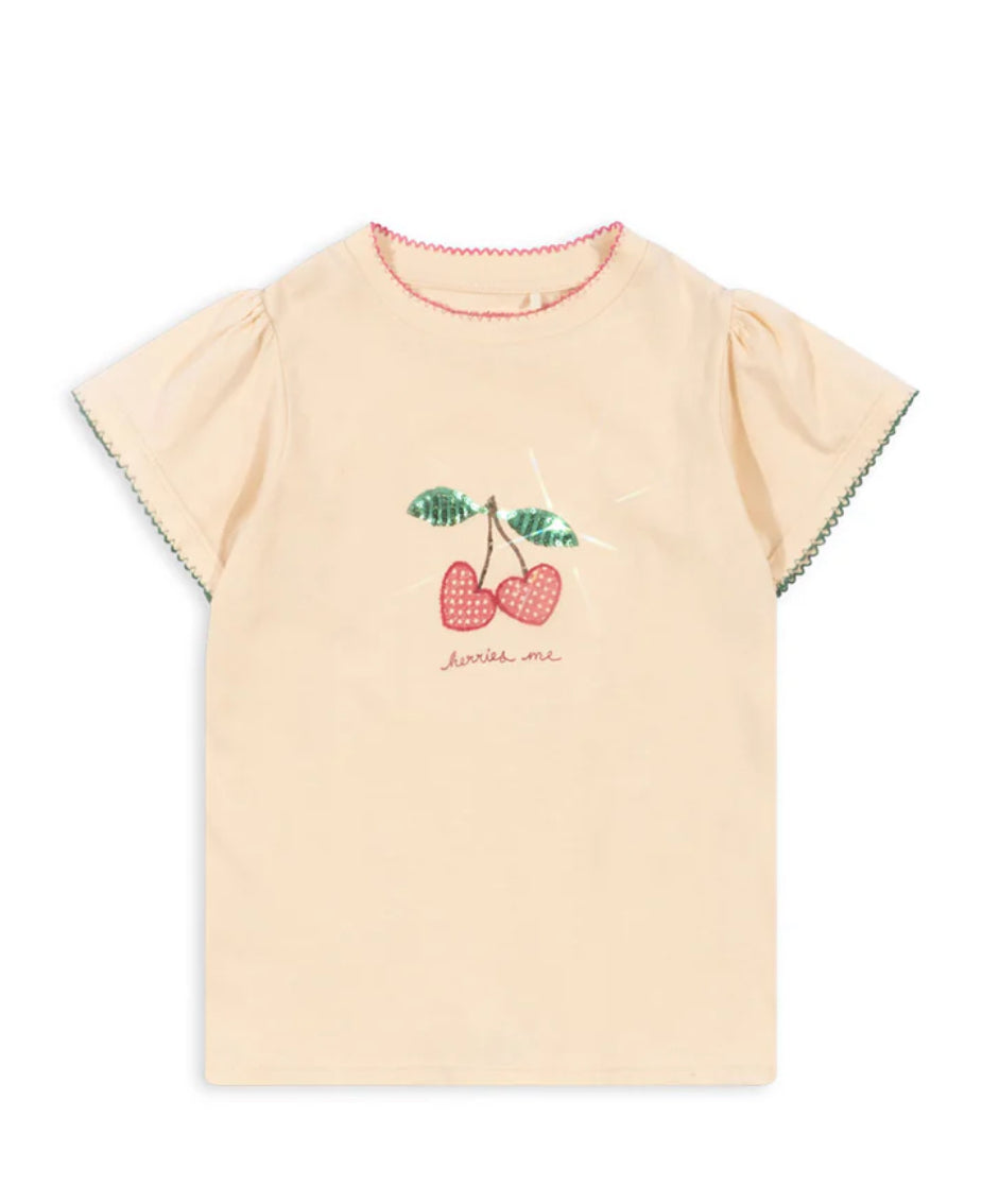 Konges Slojd Ecru Puff Tee SIZE DOWN