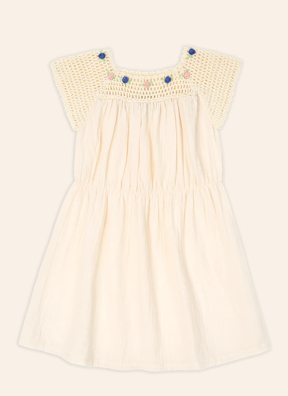 Wander and Wonder Crochet Top Dress with Rosebuds