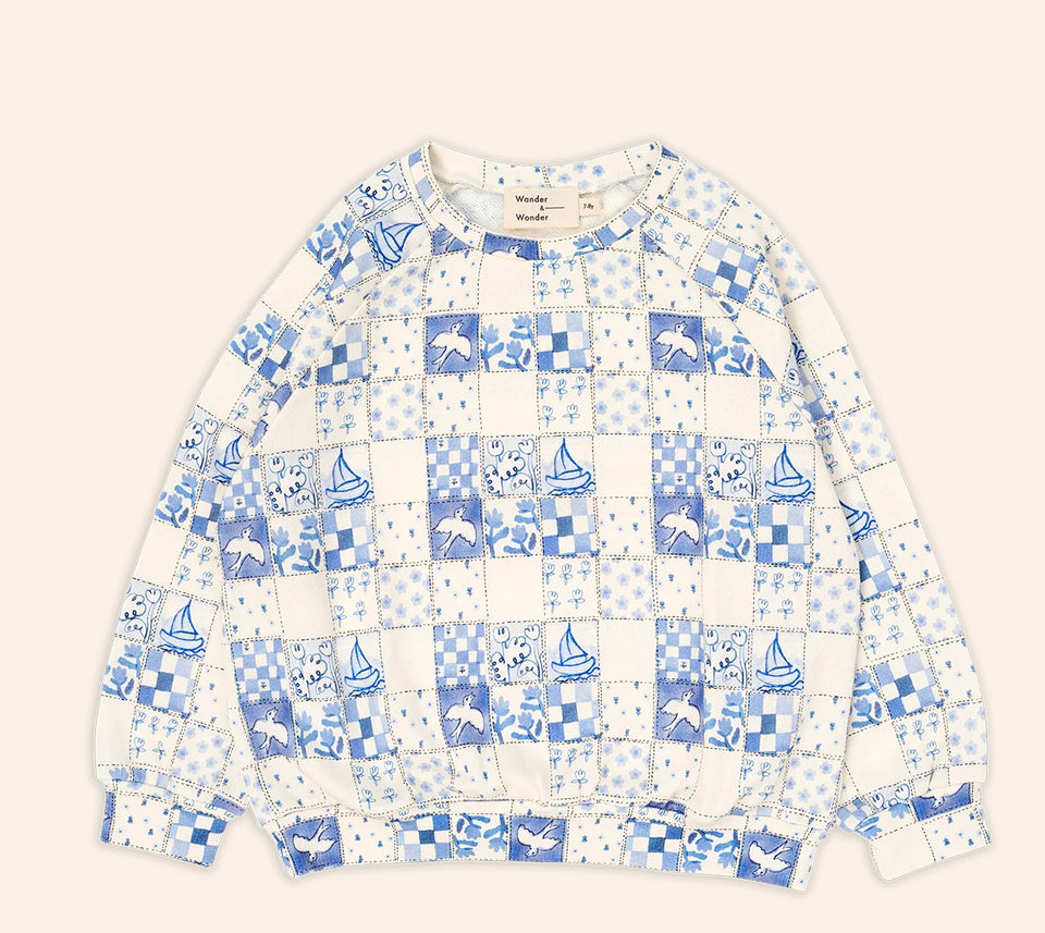 Wander & Wonder Blue Tile Sweatshirt