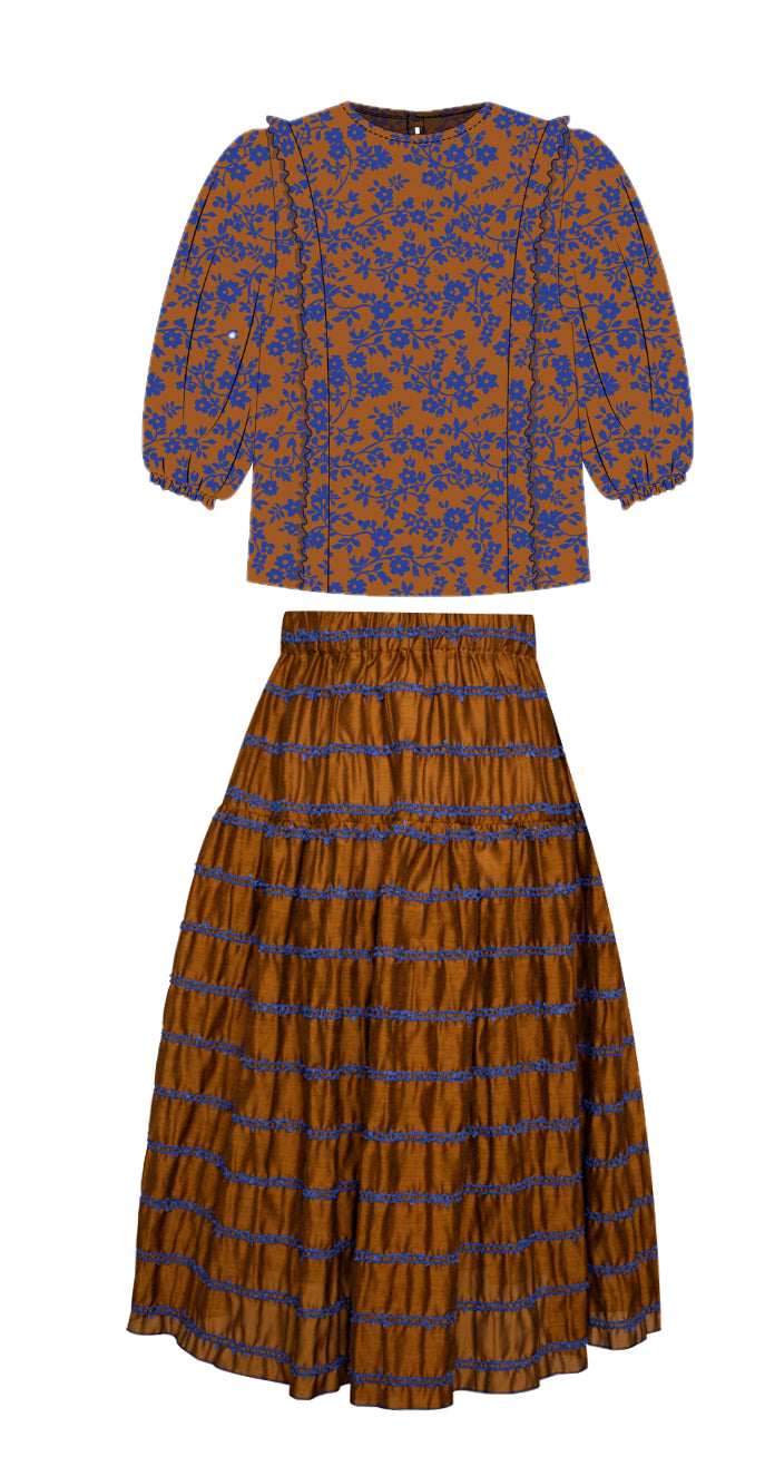Paade Mode Brown Mimi Blouse Set