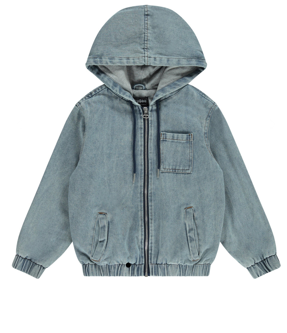 Jaybee Jersey Lined Light Denim Jacket