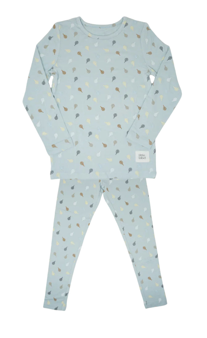 Little Label Light Blue Hot Air Balloon Printed Pajama