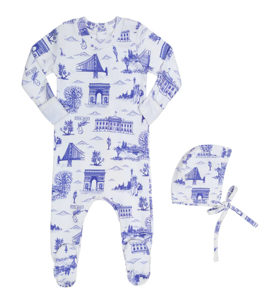 Little Parni Blue/Ivory Toile Stretchy