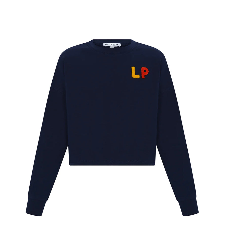 Little Parni Navy LP Crop Top