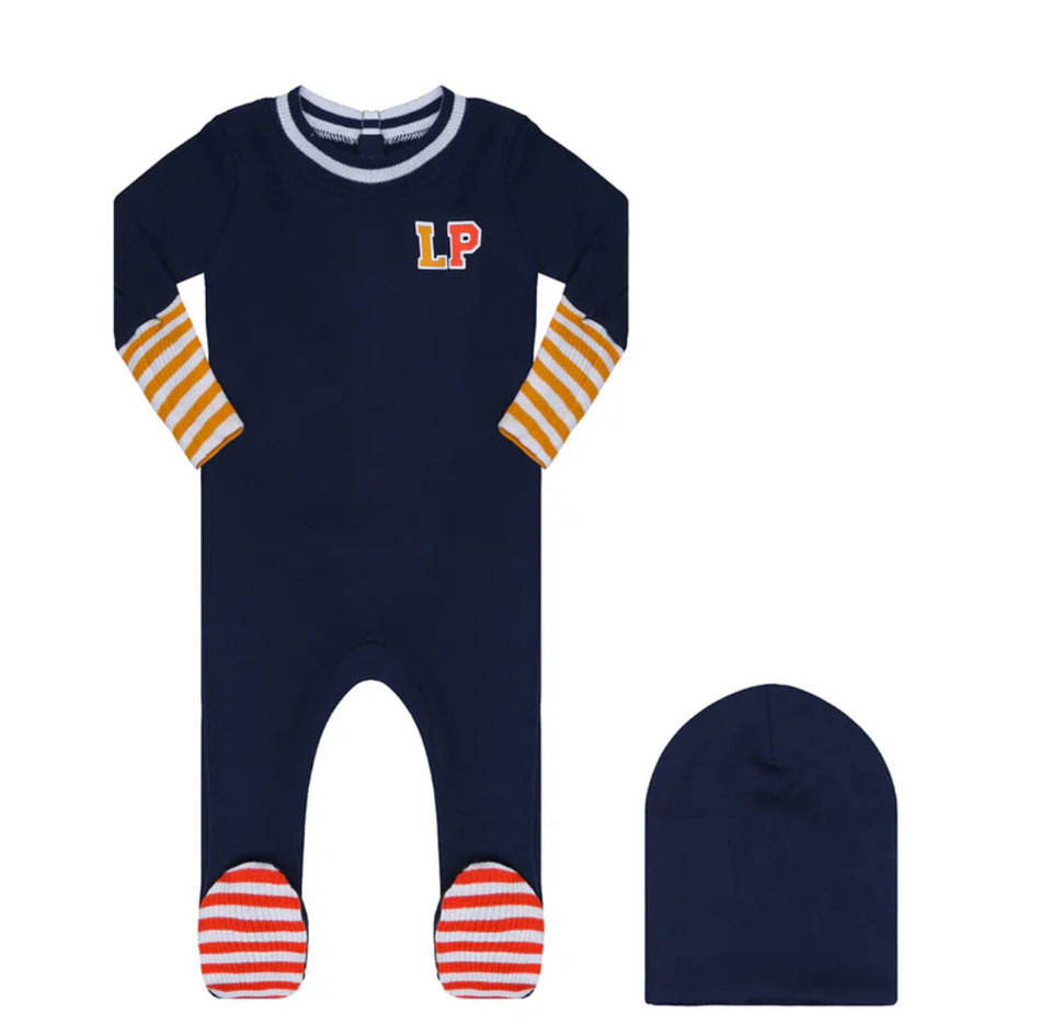 Little Parni Navy Varsity Colorblock Stretchy