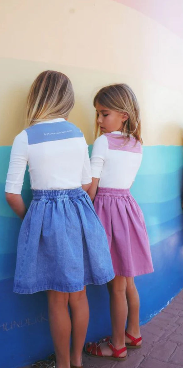 Calla Lili White/Blue Girls L/S T-Shirt