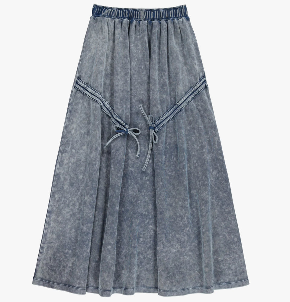 Jaybee Blue Cinched Jersey Maxi Skirt