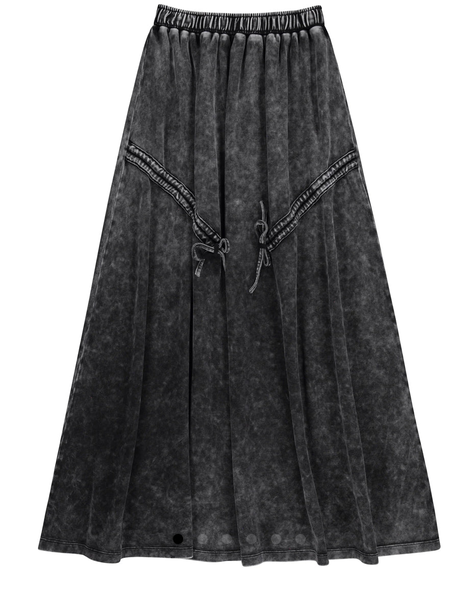 Jaybee Black Cinched Jersey Maxi Skirt