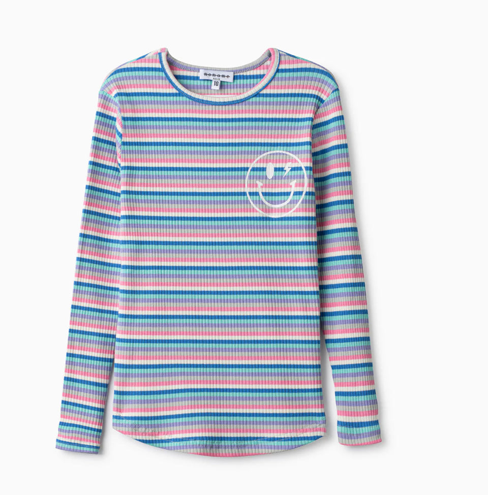 Noname Purple Stripe Tee w/ Smiley