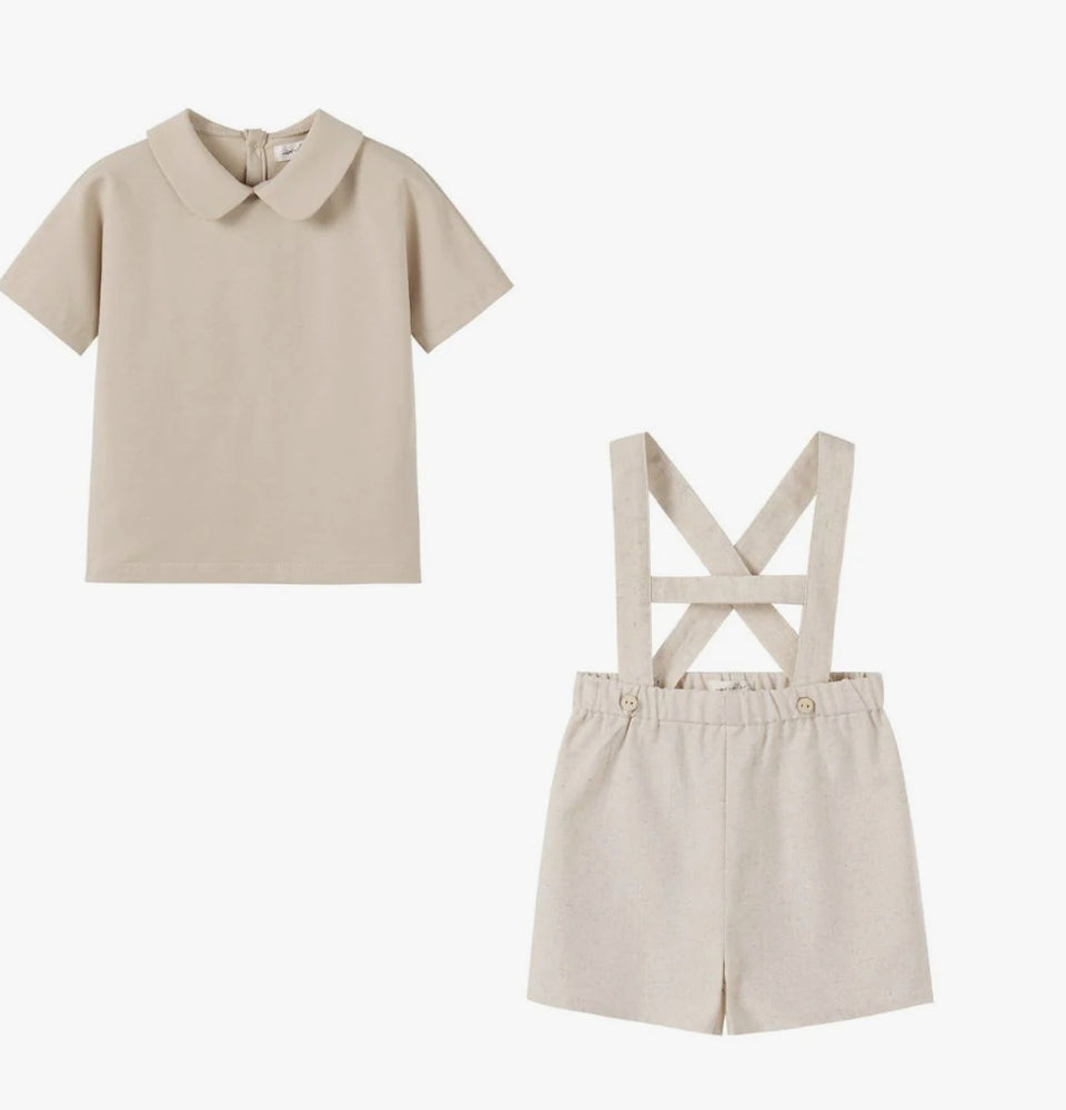 Nou Nelle Tan Peter Pan Overalls Set
