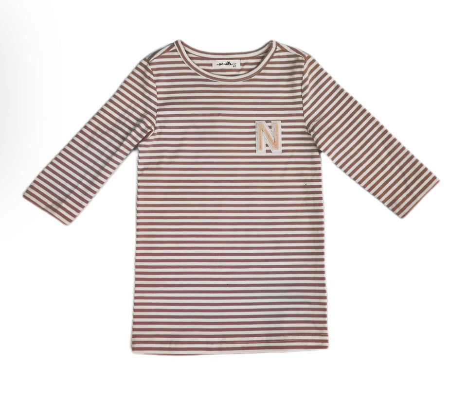 Nou Nelle Striped Pink Tee