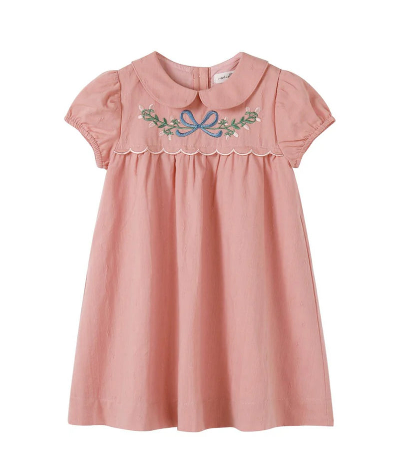 Nou Nelle Scallop Embroidered Pink Dress