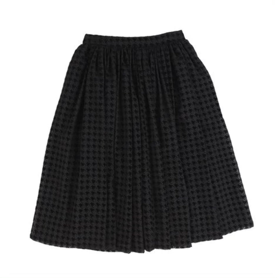 Olivia Rohde Black Velvet Houndstooth Fancy Skirt