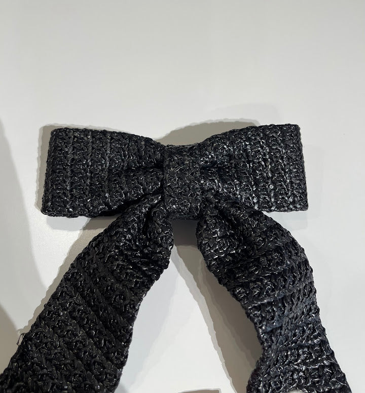 Archi Black Raffia Bow