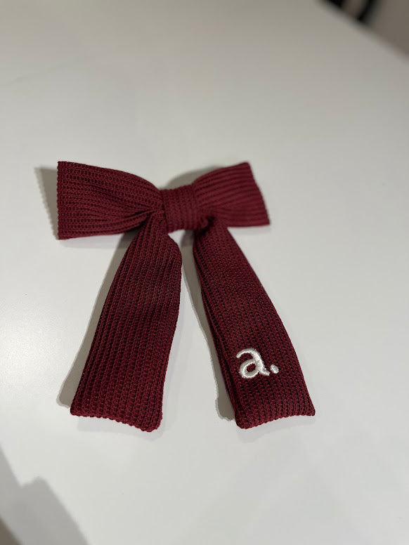 Archi Burgundy Knit Bow