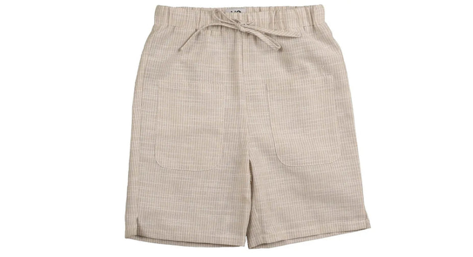 Belati Beige & White Stripe Drawstring Shorts size up