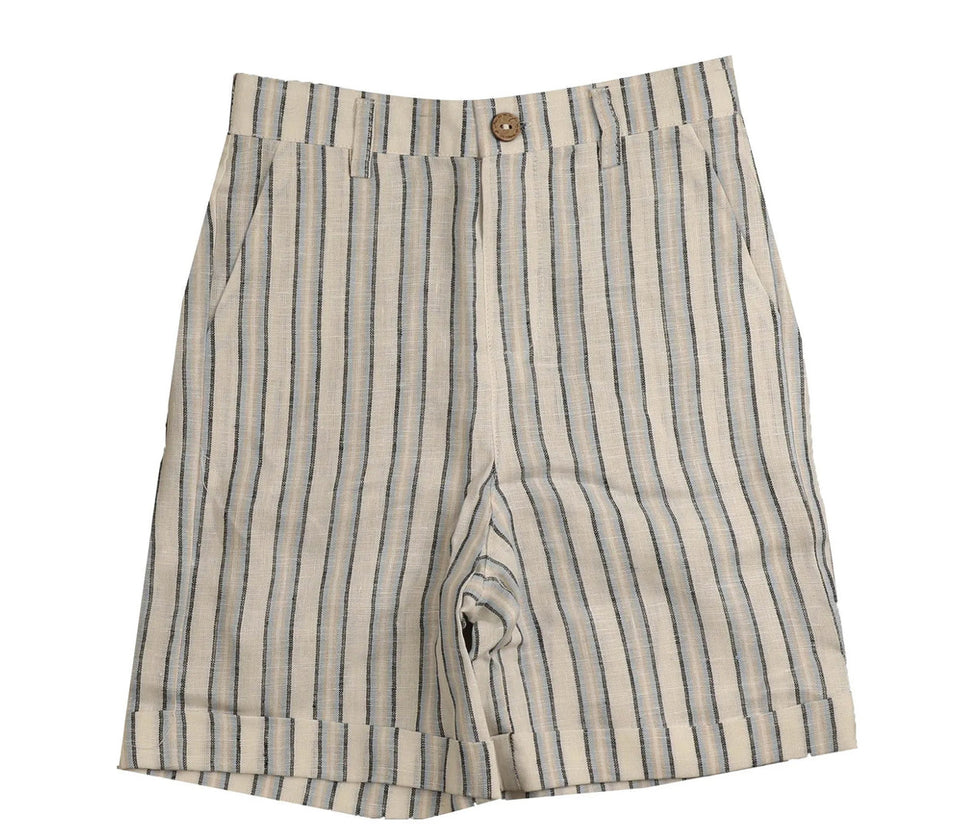 Belati White and Blue Striped Shorts