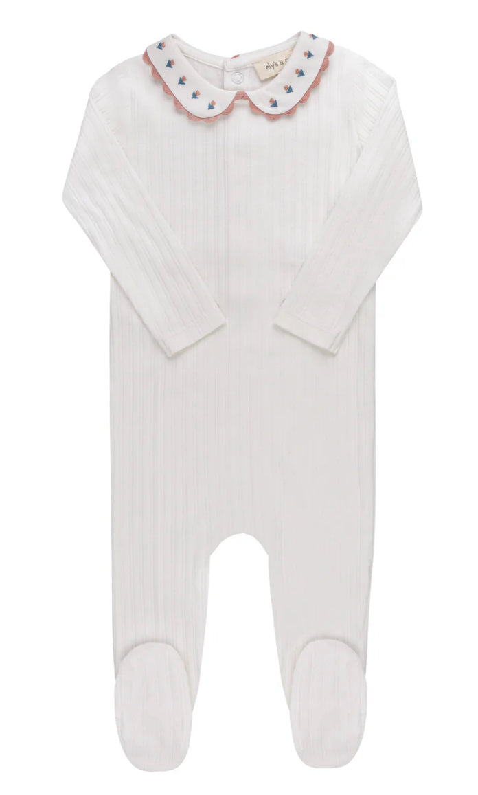 Loom Ivory Tulip Collar Footie