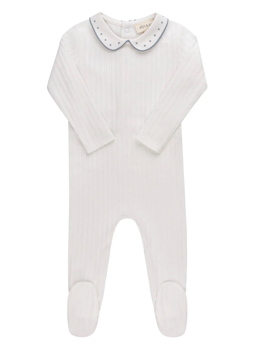 Loom Ivory Pin Dot Collar Footie