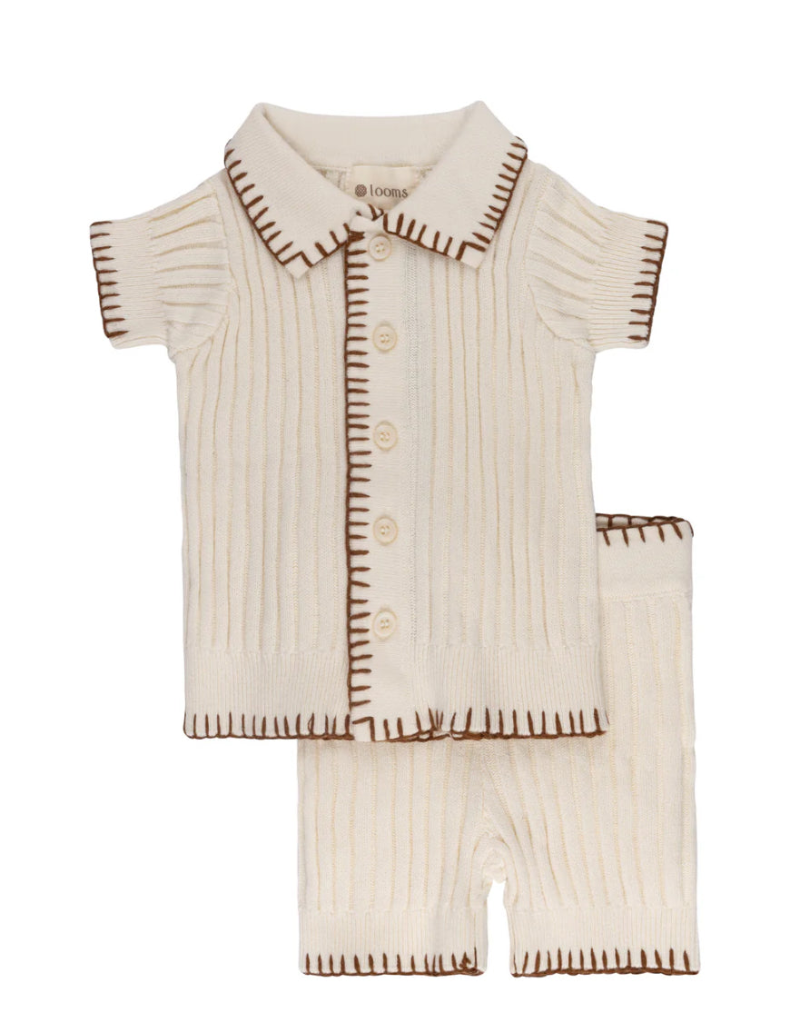 Loom Natural Whip Stitch Knit Set