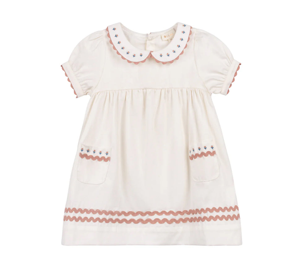 Loom SS Ivory Tulip Collar Dress
