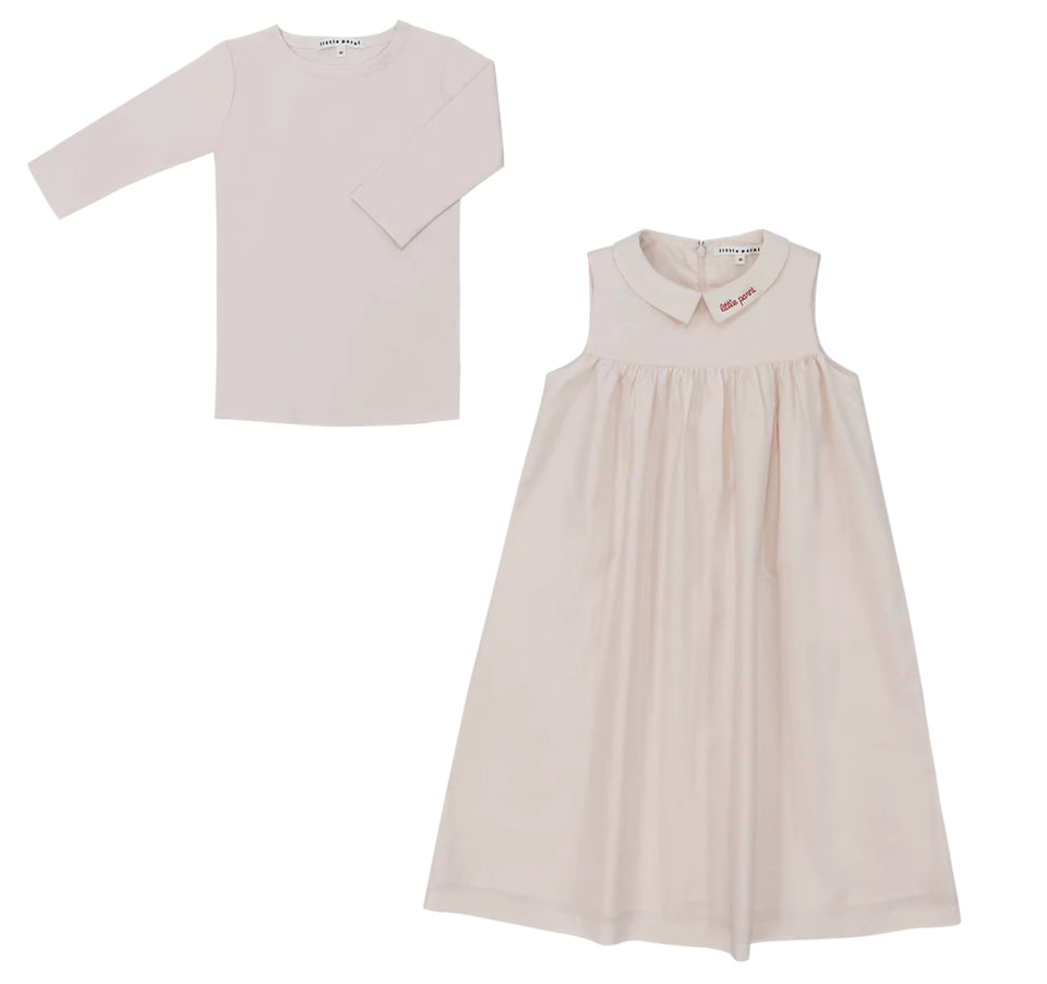 Little Parni Pink Logo Collar Jumper & Tshirt Set